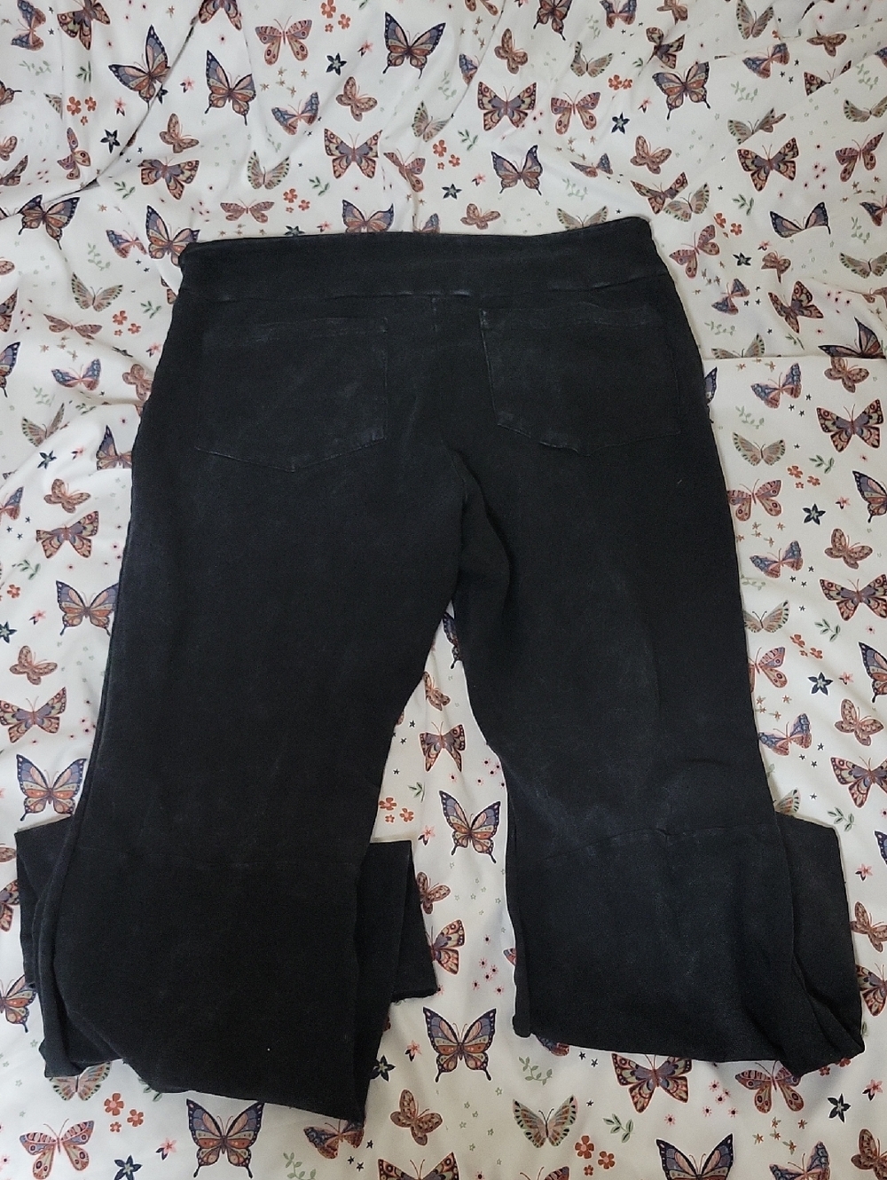Women's Black Flare Wide-Leg Leggings - Picture 2 of 2